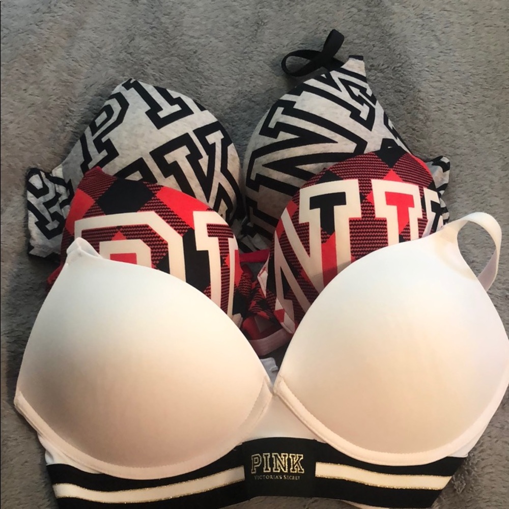 Pink bras, never worn